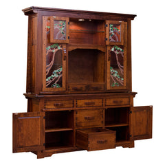 Greene & Greene China Hutch w/ Tree of Life Glass