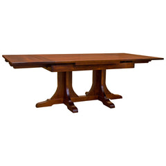 42" x 60" Amish Mission Double Pedestal Dining Table