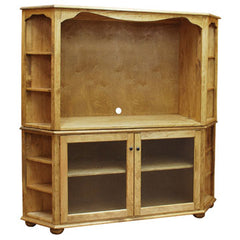 46" Amish Pine Corner TV Stand w/ Hutch
