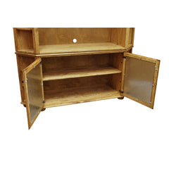 46" Amish Pine Corner TV Stand w/ Hutch