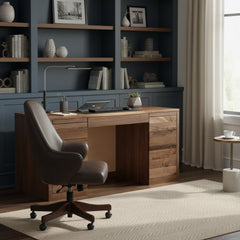 Executive Mid Century Modern Walnut Desk