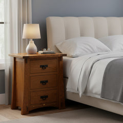 Golden Gecko Three Drawer Nighstand