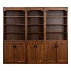72"H Mission Spindle Bookcase w/ Bottom Doors Set