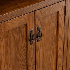 72"H Mission Spindle Bookcase w/ Bottom Doors Set