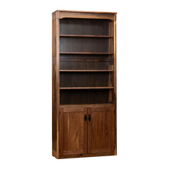 36" x 84" Walnut Bookcase W/Doors