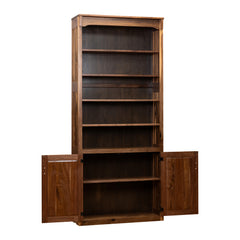 36" x 84" Walnut Bookcase W/Doors