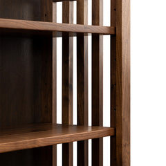 36" x 84" Walnut Bookcase W/Doors