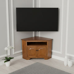 Knob View Shaker Corner TV Stand