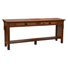 72" Mission Spindle Sofa Table w/ 2 Drawers