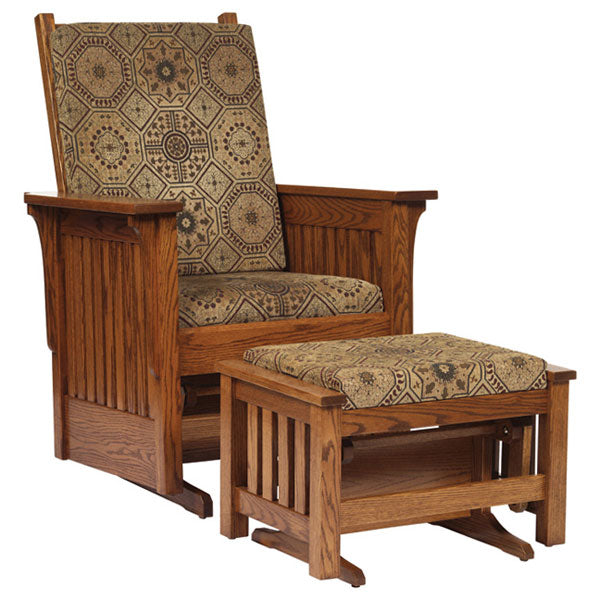 Amish Mission Slat Glider Glider Ottoman Barn Furniture