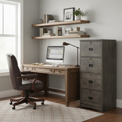 Mission 4-Drawer Brown Maple File Cabinet