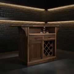 Mission Bar with Wine Storage