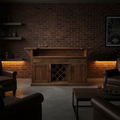 Mission Bar with Wine Storage