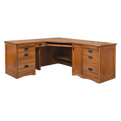 74" L-Shaped Mission Desk w/ Door
