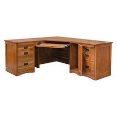 74" L-Shaped Mission Desk w/ Door