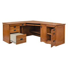 74" L-Shaped Mission Desk w/ Door