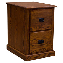 Two Drawer Mission Letter File Cabinet, Red Oak