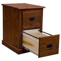 Two Drawer Mission Letter File Cabinet, Red Oak