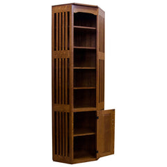 Amish Mission Corner Spindle Bookcase w/ Door