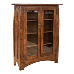 50" Aspen Bookcase With Glass Doors