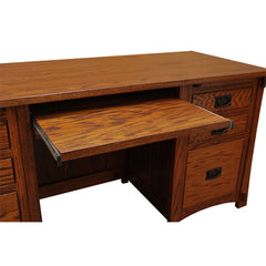 60" x 24" Mission Amish Seven Drawer Desk