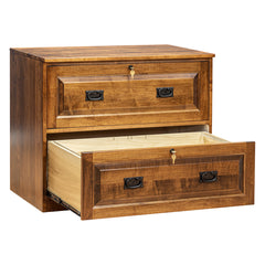 Traditional 2-Drawer Brown Maple Lateral File Cabinet