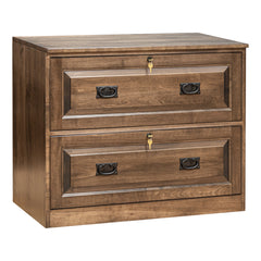 Traditional 2-Drawer Brown Maple Lateral File Cabinet