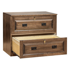 Traditional 2-Drawer Brown Maple Lateral File Cabinet