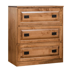 Traditional 3-Drawer Brown Maple Lateral File Cabinet