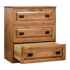 Traditional 3-Drawer Brown Maple Lateral File Cabinet