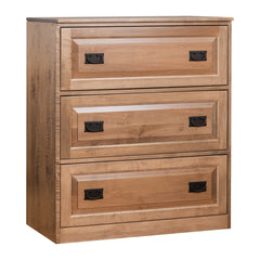 Traditional 3-Drawer Brown Maple Lateral File Cabinet