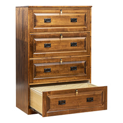 Traditional 4-Drawer Brown Maple Lateral File Cabinet
