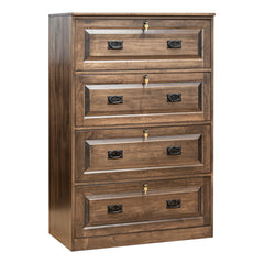 Traditional 4-Drawer Brown Maple Lateral File Cabinet
