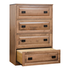 Traditional 4-Drawer Brown Maple Lateral File Cabinet