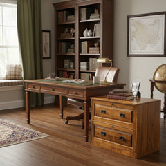 Traditional 2-Drawer Brown Maple Lateral File Cabinet