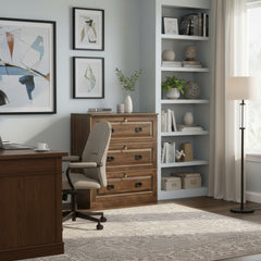 Traditional 3-Drawer Brown Maple Lateral File Cabinet