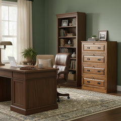 Traditional 4-Drawer Brown Maple Lateral File Cabinet