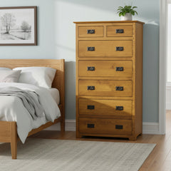 Yancy Cobler -7 Drawer Rustic White Oak Chest