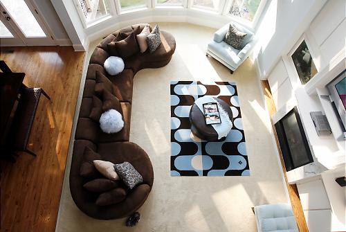 teal and brown living room furniture