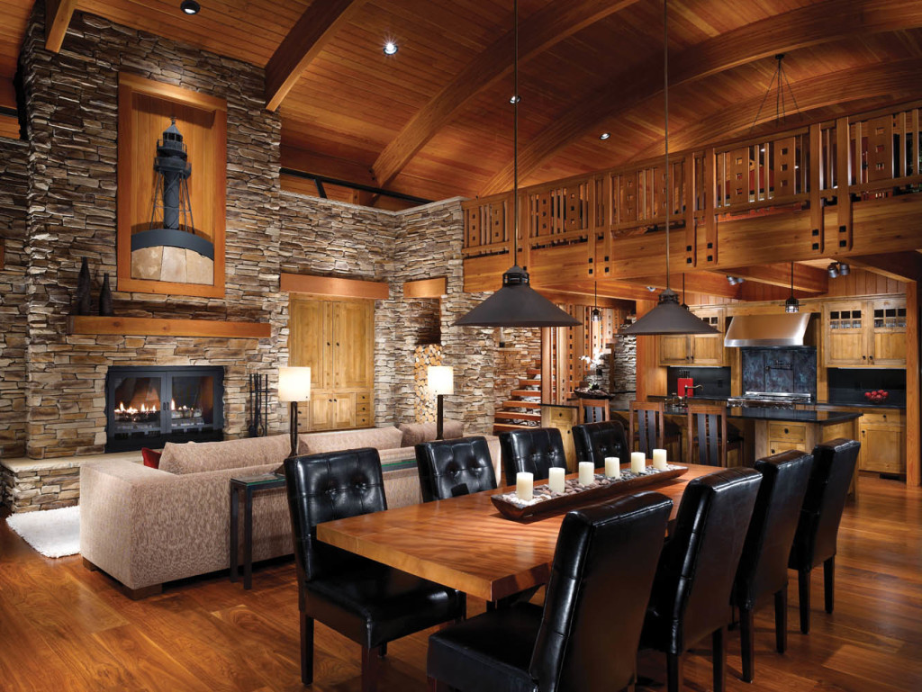 log cabin dining room light