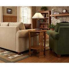 24" Round Mission Spindle End Table