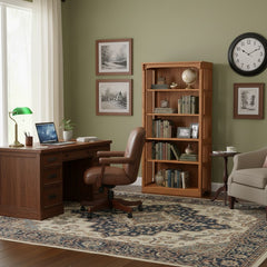 36" x 72" x 18" Solid Oak Mission Spindle Bookcase