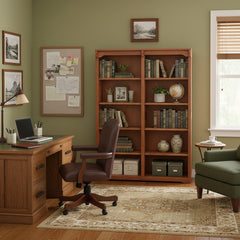 48" x 60" Solid Oak Mission Spindle Bookcases
