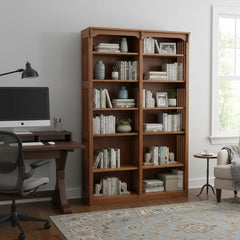 48" x 72" Solid Oak Mission Spindle Bookcases