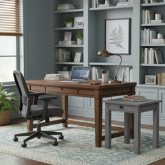 Amish Heavy 3" Legs Desk,  Brown Maple