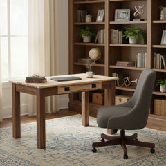 Amish Heavy 3" Legs Desk,  Wormy Maple / Character Walnut