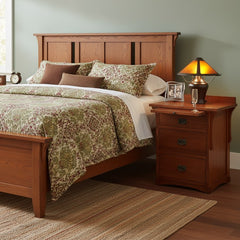 Arts & Crafts 3 Drawer Oak Night Stand