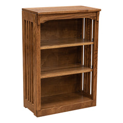 24" x 36" Solid Oak Mission Spindle Bookcases