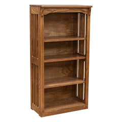 24" x 48" Solid Oak Mission Spindle Bookcases