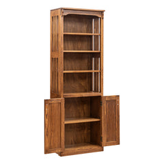 24" x 72" Mission Spindle Bookcase w/ Bottom Doors